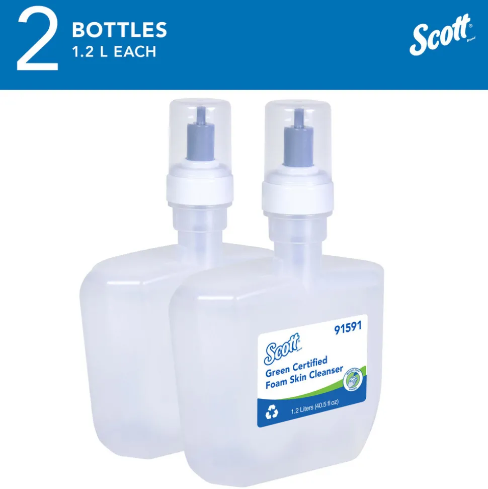 Green Certified Foam Hand Soap, 1.2 L Clear, Unscented Automatic Hand Soap Refills for Kimberly-Clark Professional ICON & Scott Pro Automatic Dispensers, Ecologo, NSF E-1 Rated