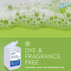 Green Certified Foam Hand Soap, 1.0 L Clear, Unscented Manual Hand Soap Refills for compatible Scott Essential Manual Dispensers, Ecologo, NSF E-1 Rated