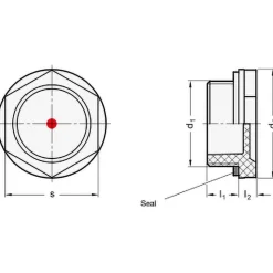 G 1 Thread, 36mm Distance Across Flats, Plastic Oil Level Sight Glasses