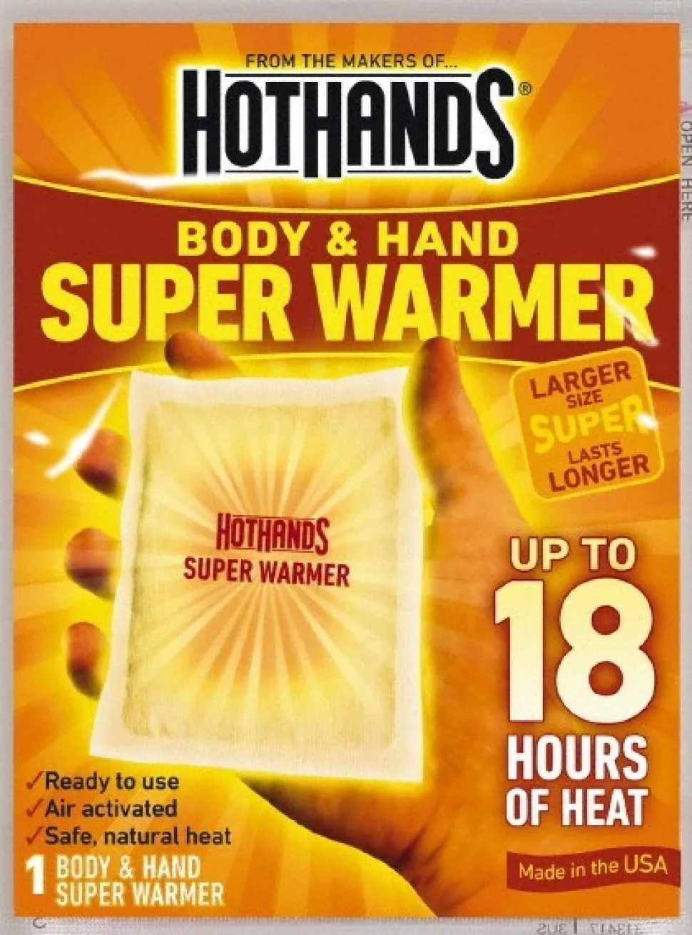 Hand & Foot Warmers: Warmer Type: Hand Warmer; Average Temperature: 140.0