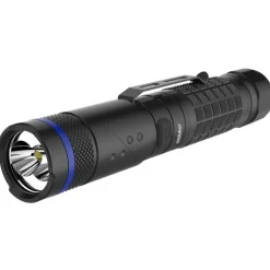 Handheld Flashlight: LED, 900 Lumens, 20 hr Max Run Time, Rechargeable Lithium-ion Battery (Included), Max Beam Distance: 80 m