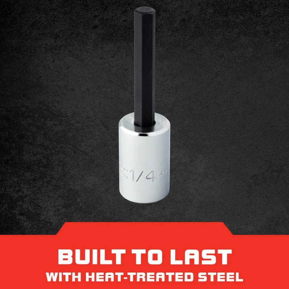 Hand Hex Bit Socket: 3/8" Drive, 1/4" Hex