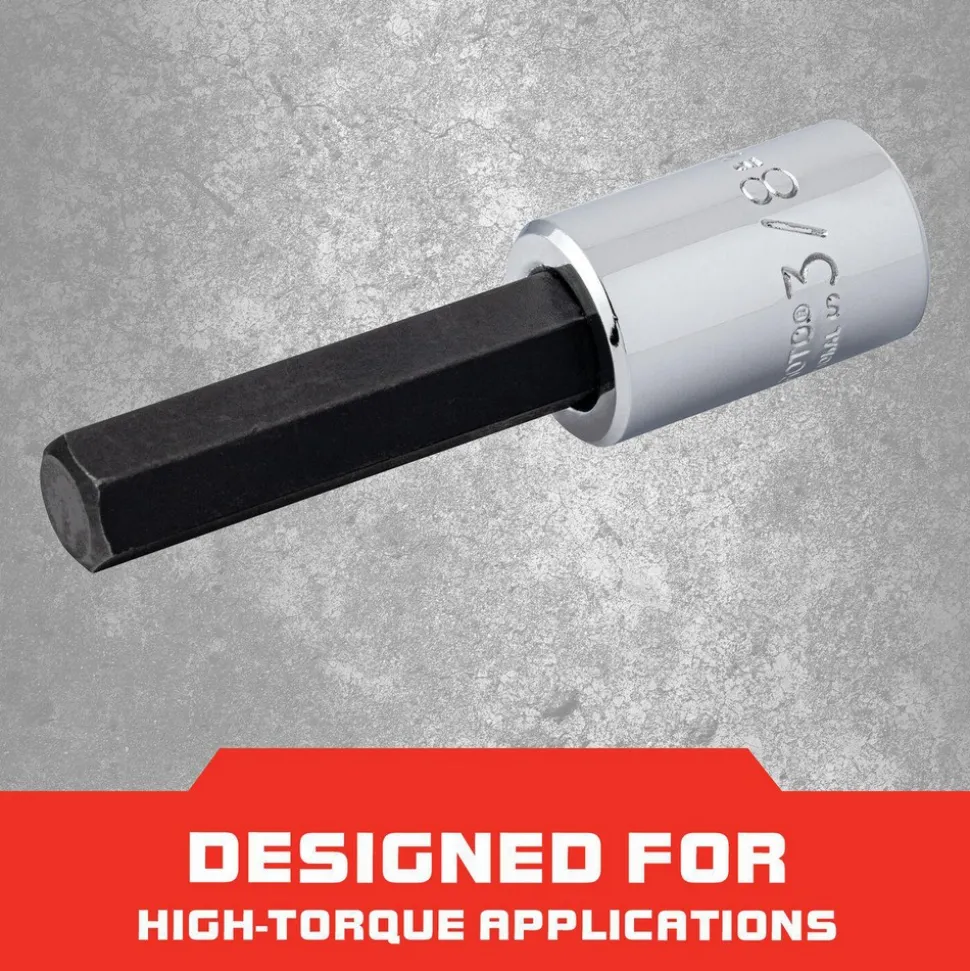 Hand Hex Bit Socket: 3/8" Drive, 3/8" Hex