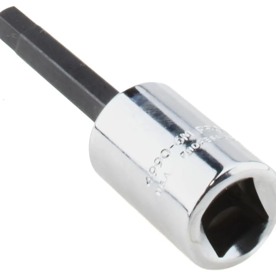 Hand Hex Bit Socket: 3/8" Drive, 6.00 mm Hex