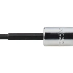 Hand Hex Bit Socket: 3/8" Drive, 5.00 mm Hex