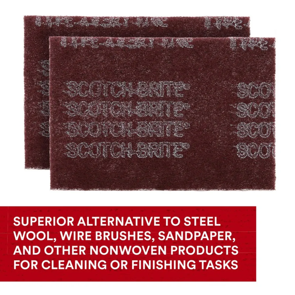 Hand Sanding Pad: Non-Woven, Aluminum Oxide, Very Fine Grade, Maroon