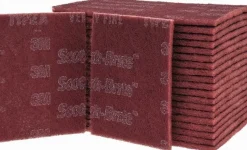 Hand Sanding Pad: Non-Woven, Aluminum Oxide, Very Fine Grade, Maroon