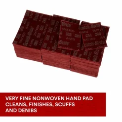 Hand Sanding Pad: Non-Woven, Aluminum Oxide, Very Fine Grade, Maroon