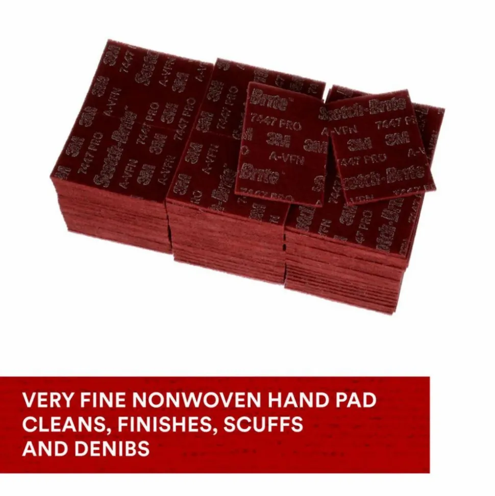 Hand Sanding Pad: Non-Woven, Aluminum Oxide, Very Fine Grade, Maroon