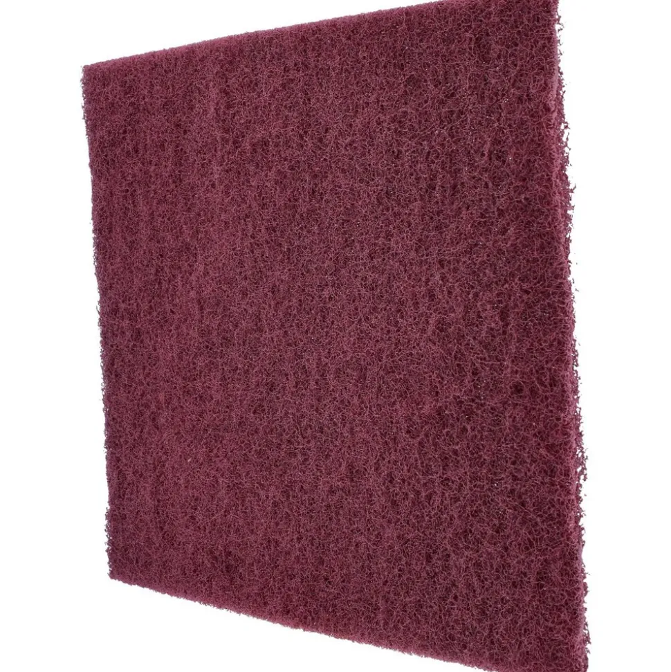 Hand Sanding Pad: Non-Woven, Aluminum Oxide, Super Fine Grade, Maroon