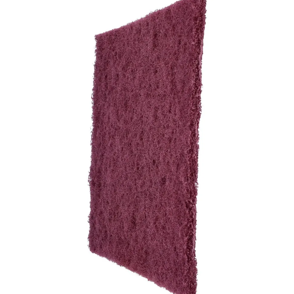 Hand Sanding Pad: Non-Woven, Aluminum Oxide, Super Fine Grade, Maroon