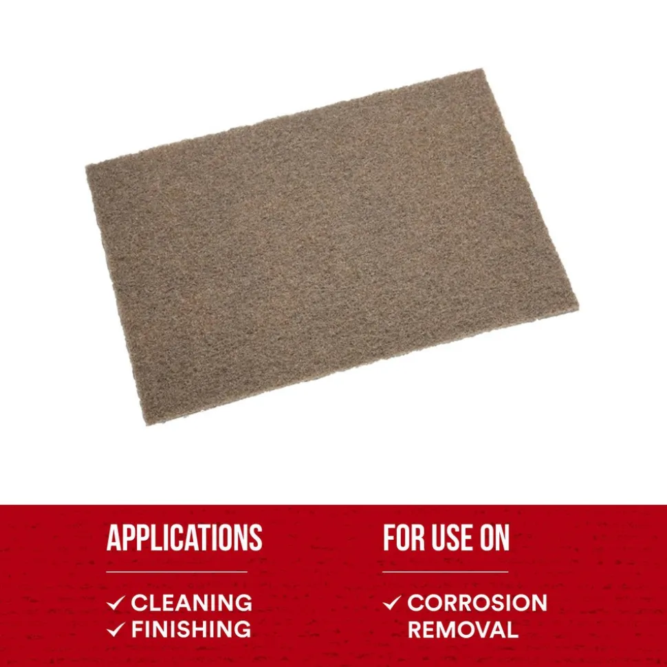 Hand Sanding Pad: Non-Woven, Aluminum Oxide, Coarse Grade, Tan