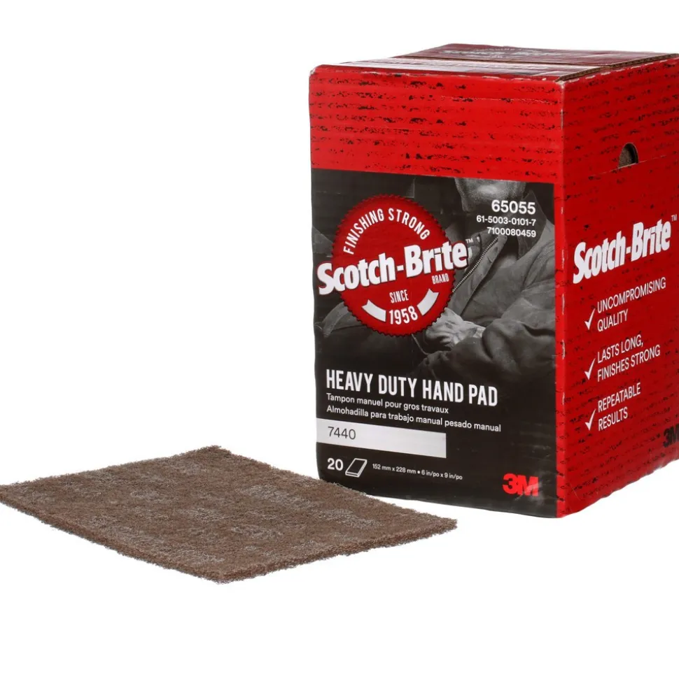Hand Sanding Pad: Non-Woven, Aluminum Oxide, Coarse Grade, Tan
