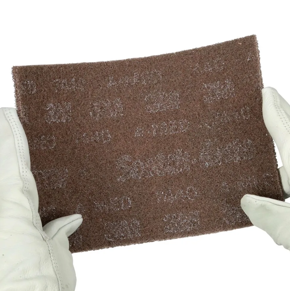 Hand Sanding Pad: Non-Woven, Aluminum Oxide, Coarse Grade, Tan