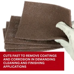 Hand Sanding Pad: Non-Woven, Aluminum Oxide, Coarse Grade, Tan