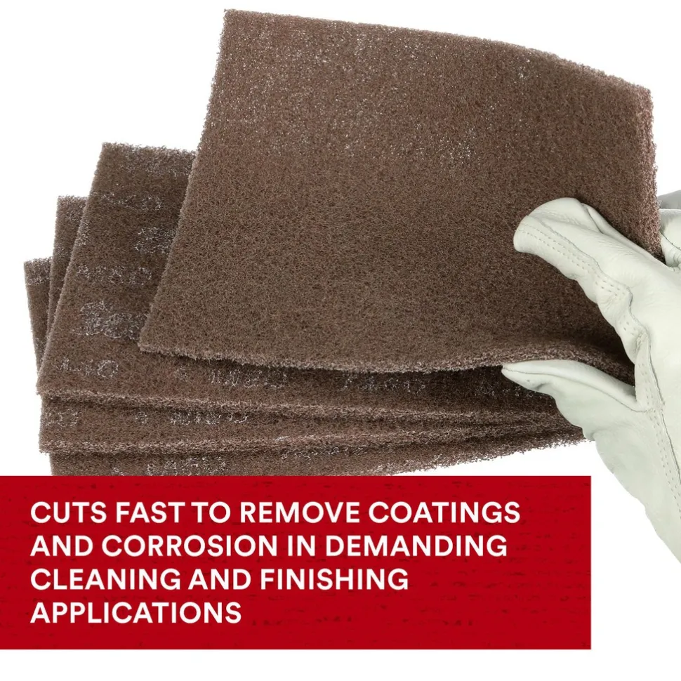 Hand Sanding Pad: Non-Woven, Aluminum Oxide, Coarse Grade, Tan