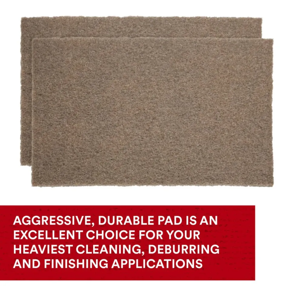 Hand Sanding Pad: Non-Woven, Aluminum Oxide, Coarse Grade, Tan