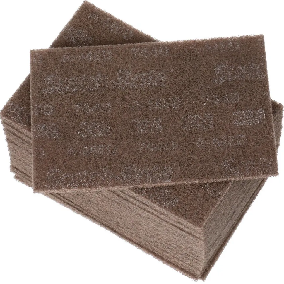 Hand Sanding Pad: Non-Woven, Aluminum Oxide, Coarse Grade, Tan