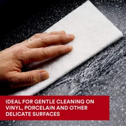 Hand Sanding Pad: Non-Woven, Non-Abrasive Nepheline Syenite, Super Fine Grade, White