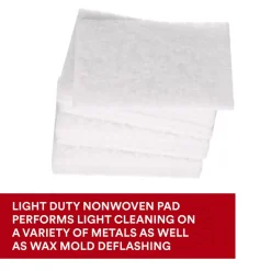 Hand Sanding Pad: Non-Woven, Non-Abrasive Nepheline Syenite, Super Fine Grade, White