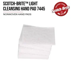 Hand Sanding Pad: Non-Woven, Non-Abrasive Nepheline Syenite, Super Fine Grade, White
