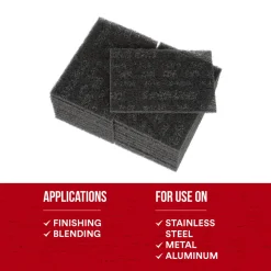 Hand Sanding Pad: Non-Woven, Silicon Carbide, Medium Grade, Gray
