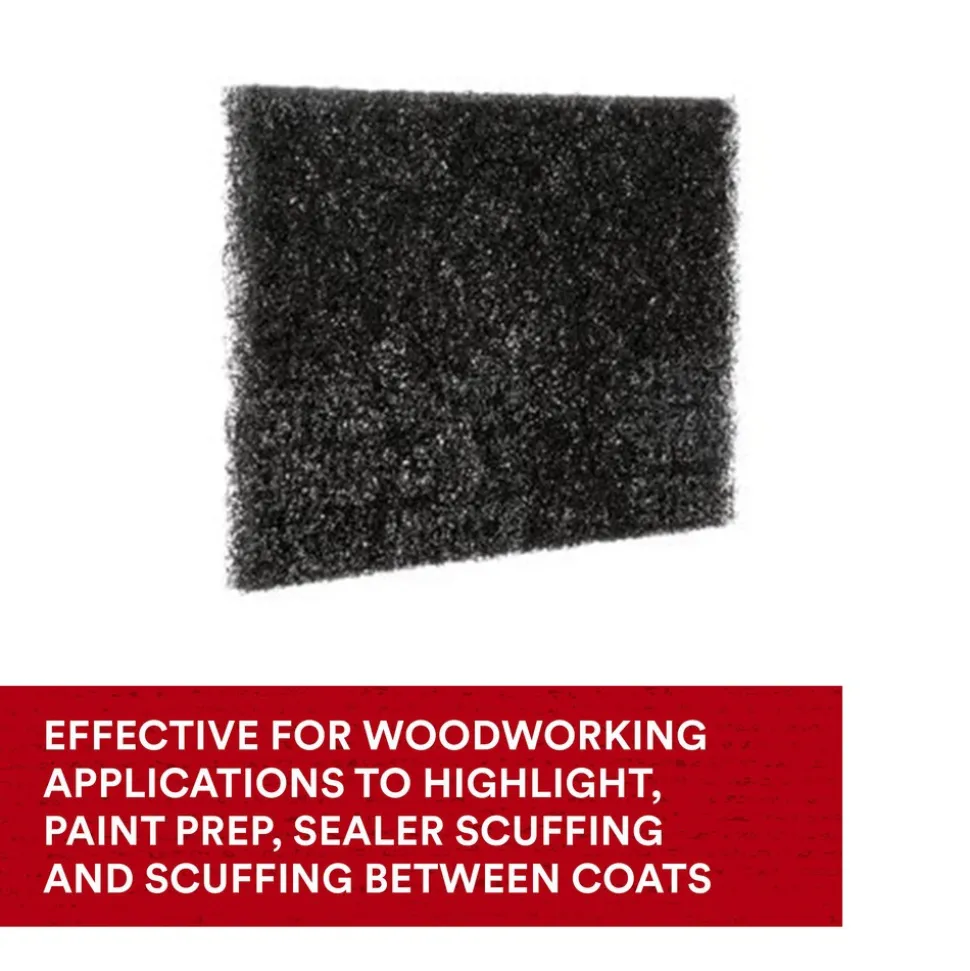 Hand Sanding Pad: Non-Woven, Silicon Carbide, Medium Grade, Gray