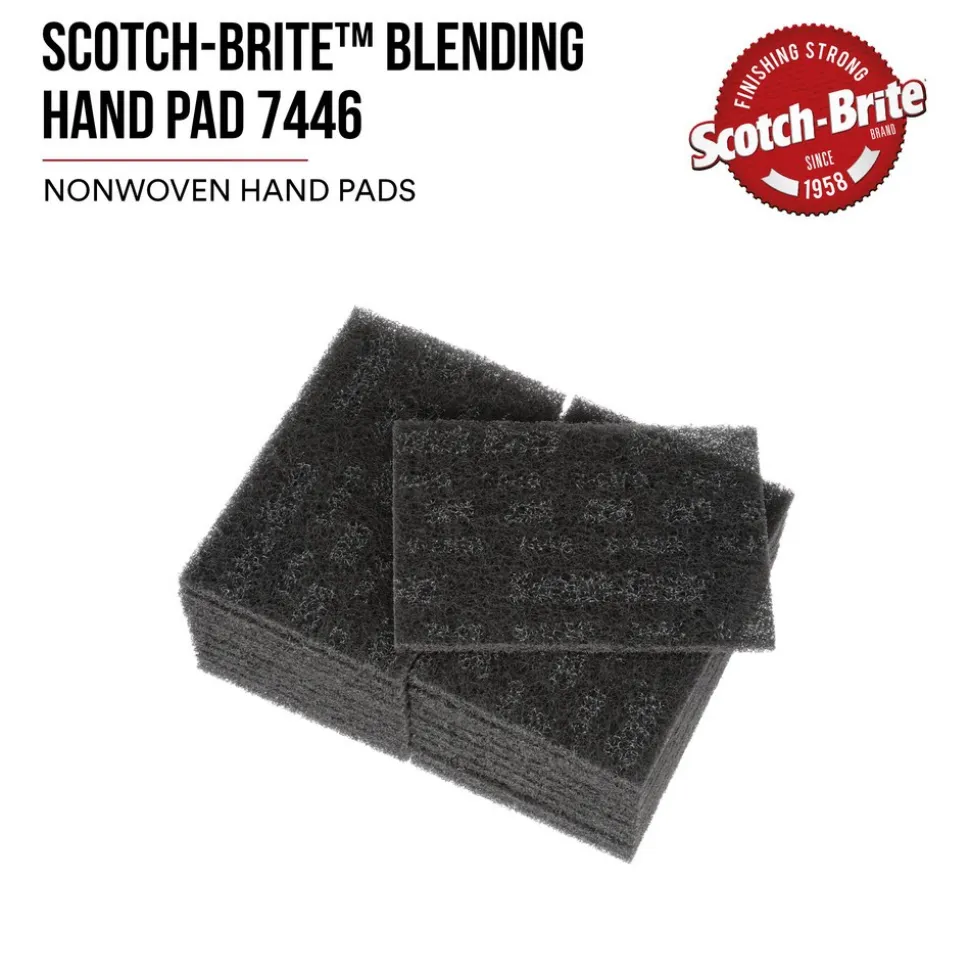 Hand Sanding Pad: Non-Woven, Silicon Carbide, Medium Grade, Gray