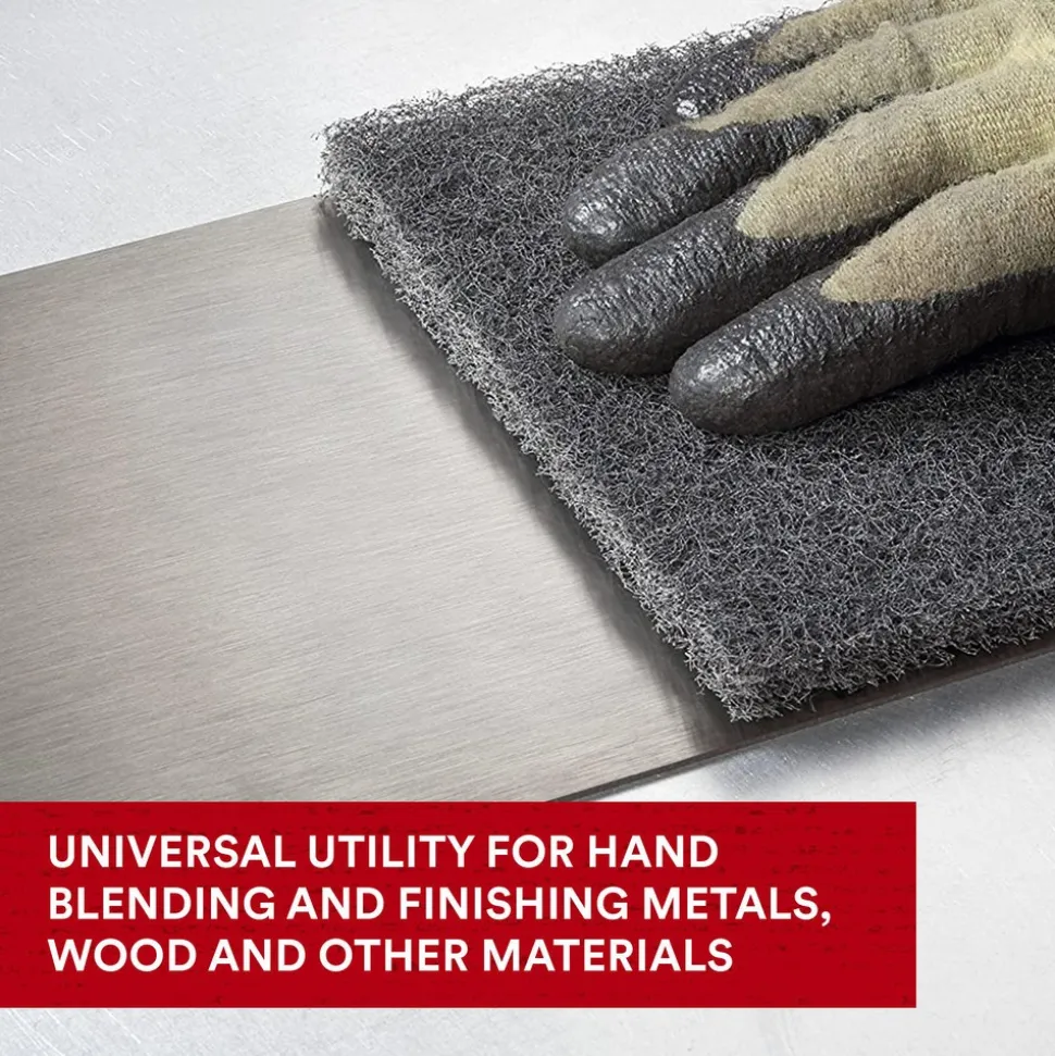 Hand Sanding Pad: Non-Woven, Silicon Carbide, Medium Grade, Gray