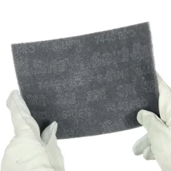 Hand Sanding Pad: Non-Woven, Silicon Carbide, Super Fine Grade, Gray