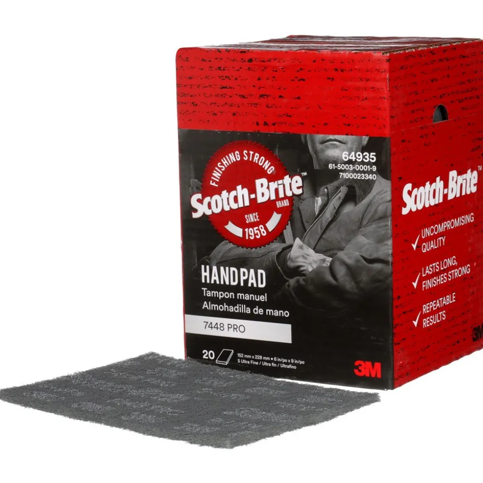 Hand Sanding Pad: Non-Woven, Silicon Carbide, Super Fine Grade, Gray