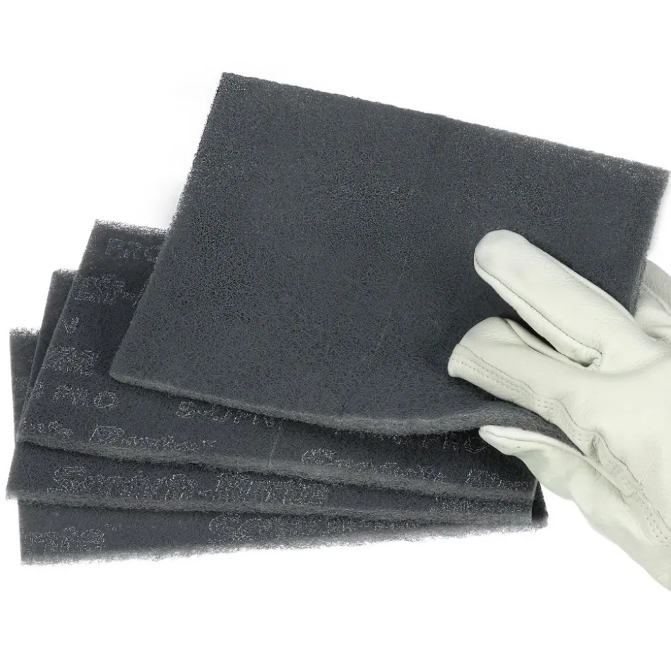 Hand Sanding Pad: Non-Woven, Silicon Carbide, Super Fine Grade, Gray