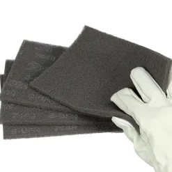 Hand Sanding Pad: Non-Woven, Silicon Carbide, Super Fine Grade, Gray