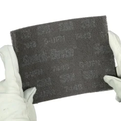 Hand Sanding Pad: Non-Woven, Silicon Carbide, Super Fine Grade, Gray
