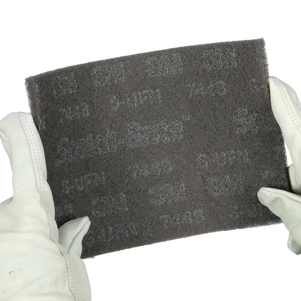 Hand Sanding Pad: Non-Woven, Silicon Carbide, Super Fine Grade, Gray