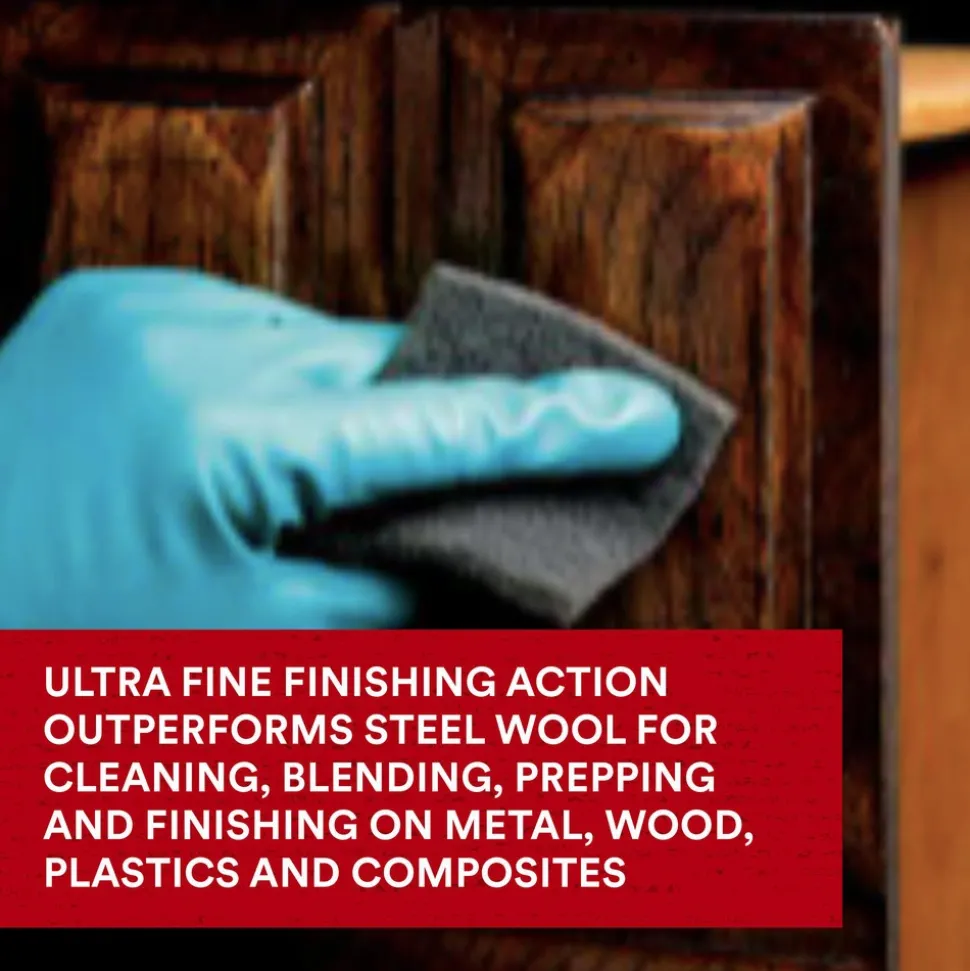 Hand Sanding Pad: Non-Woven, Silicon Carbide, Super Fine Grade, Gray