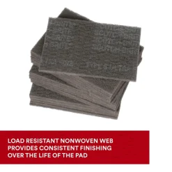 Hand Sanding Pad: Non-Woven, Silicon Carbide, Super Fine Grade, Gray