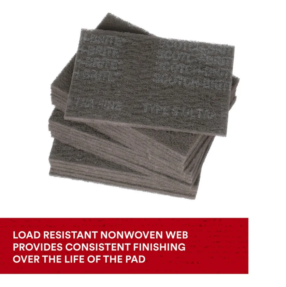 Hand Sanding Pad: Non-Woven, Silicon Carbide, Super Fine Grade, Gray