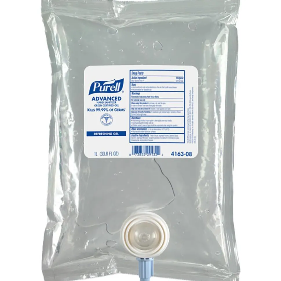 Hand Sanitizer: Gel, 1000mL, Dispenser Refill