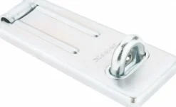 Hasps; Type: Locking; Hasp Type: Locking; Material: Steel; Arm Length: 3.500; Arm Length: 3-1/2; Finish: Zinc-Plated; Arm Length: 3-1/2; 3.5; Maximum Shackle Dia: 0.3438 in; Overall Length: 9 cm; 3.5 in; Includes: Mounting Hardware; Overall Length (Inch): 9 cm; 3.5 in