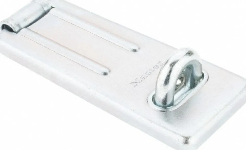 Hasps; Type: Locking; Hasp Type: Locking; Material: Steel; Arm Length: 3.500; Arm Length: 3-1/2; Finish: Zinc-Plated; Arm Length: 3-1/2; 3.5; Maximum Shackle Dia: 0.3438 in; Overall Length: 9 cm; 3.5 in; Includes: Mounting Hardware; Overall Length (Inch): 9 cm; 3.5 in