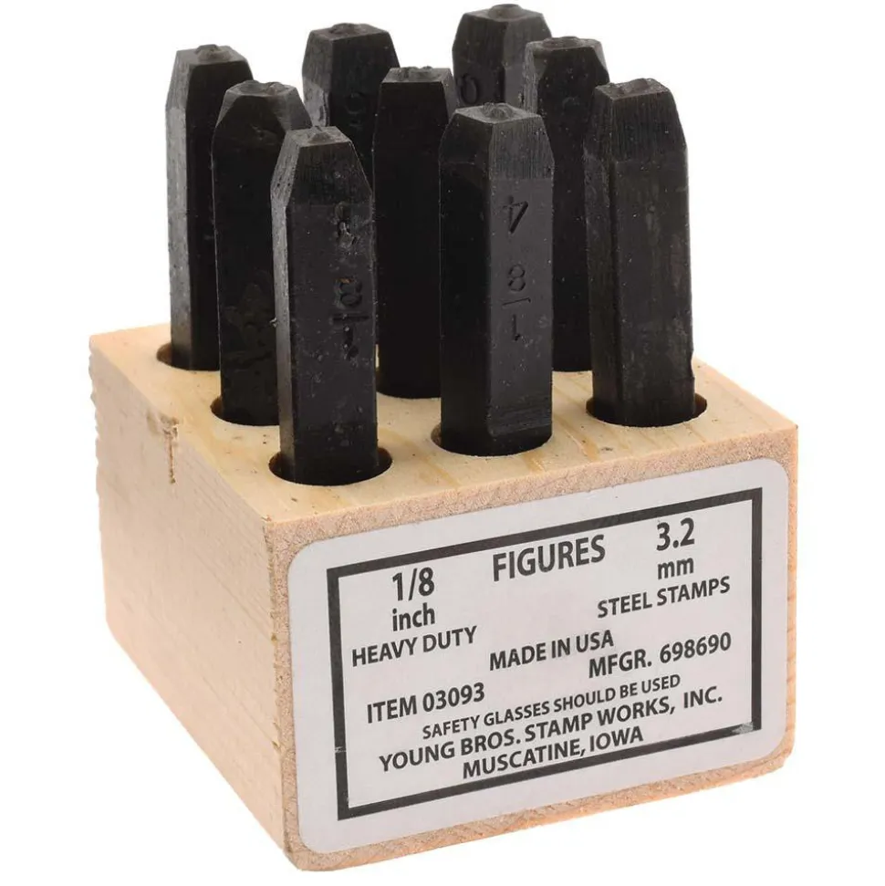 Heavy-Duty Stamp Set: 1/8" Character, 9 pc