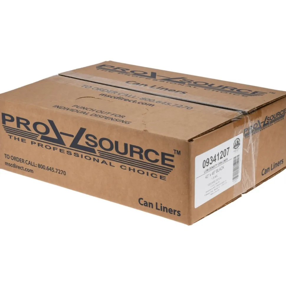 Heavy Duty Trash Bags: 56.000 gal, 1.25 mil, Pack of 100