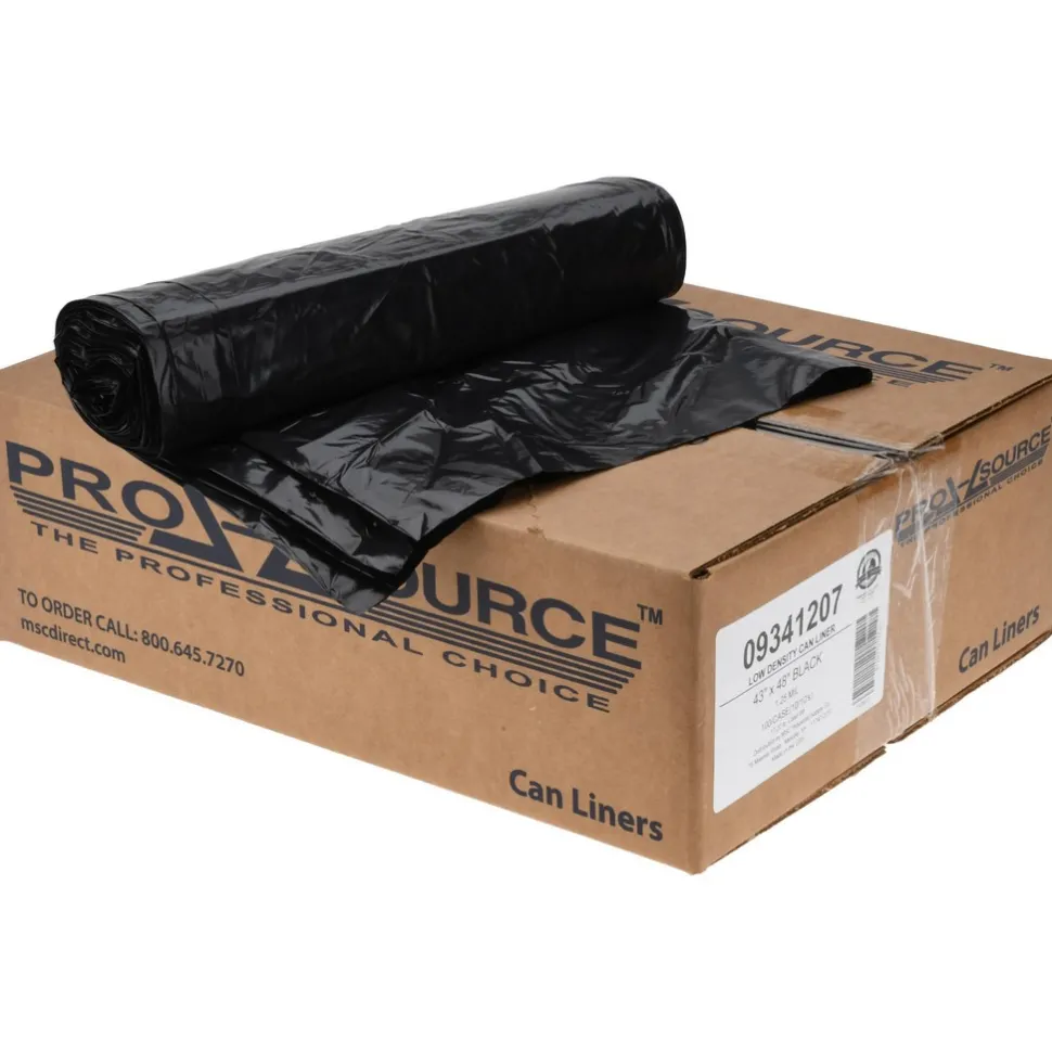 Heavy Duty Trash Bags: 56.000 gal, 1.25 mil, Pack of 100