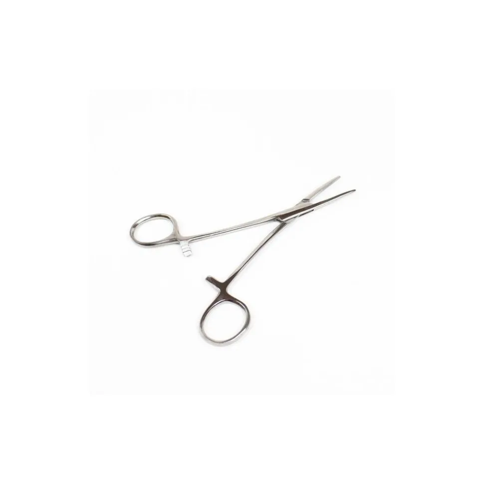 Hemostat Tweezer: All Purpose, Stainless Steel, Straight Tip, 5-1/2" OAL