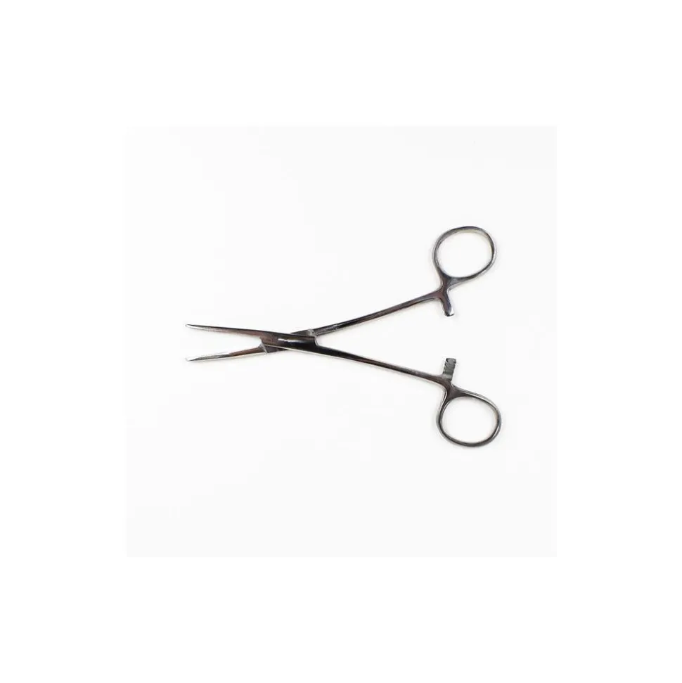 Hemostat Tweezer: All Purpose, Stainless Steel, Straight Tip, 5-1/2" OAL