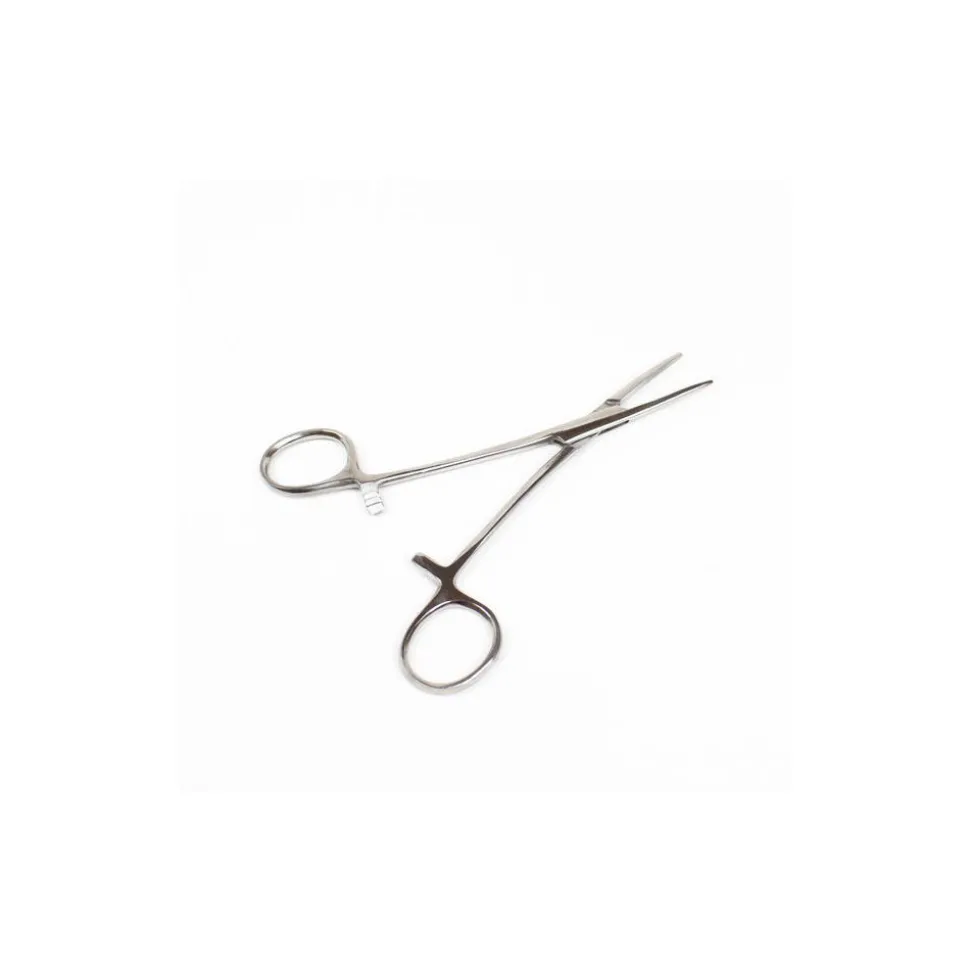 Hemostat Tweezer: All Purpose, Stainless Steel, Straight Tip, 5-1/2" OAL