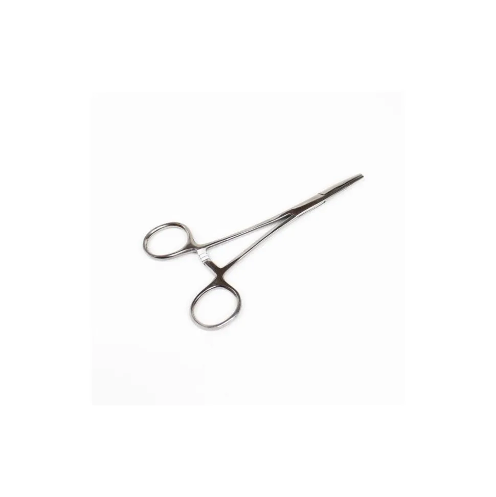 Hemostat Tweezer: All Purpose, Stainless Steel, Straight Tip, 5-1/2" OAL