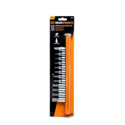 Hex Bit Socket Set: 3/8" Drive, 12 Pc, 2 to 12 mm Hex