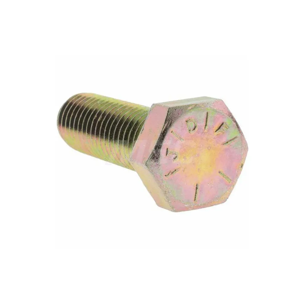 Hex Head Cap Screw: 5/8-11, 2" Length Under Head, Grade 8 Steel, Yellow Zinc Dichromate Finish